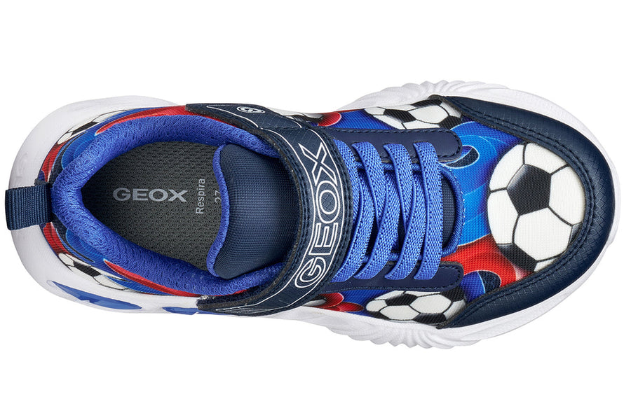 Geox J ASSISTER Football Sneakers with lights NAVY/ROYAL (J45DZB 02ACE C4226)