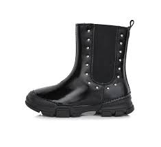 D.D.step girls leather boots /warm lining/ Black W056-398L