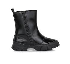 D.D.step girls leather boots /warm lining/ Black W056-398L