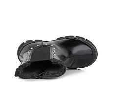 D.D.step girls leather boots /warm lining/ Black W056-398L