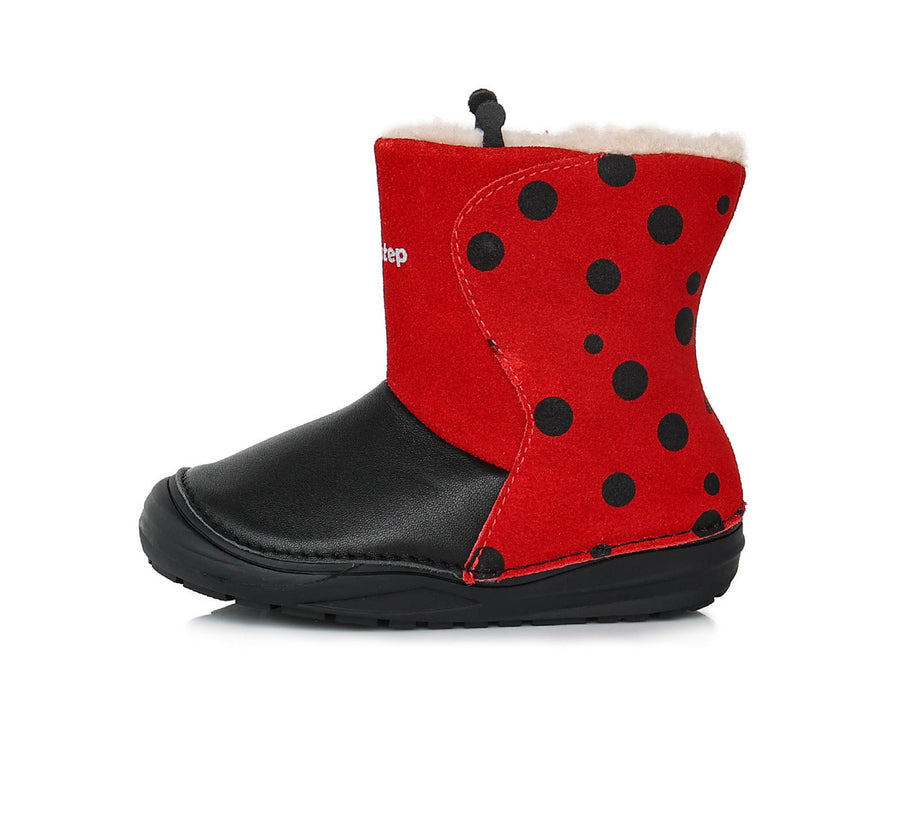 D.D.step girls leather boots/ warm lining/ ladybug W071-369_2453.jpg