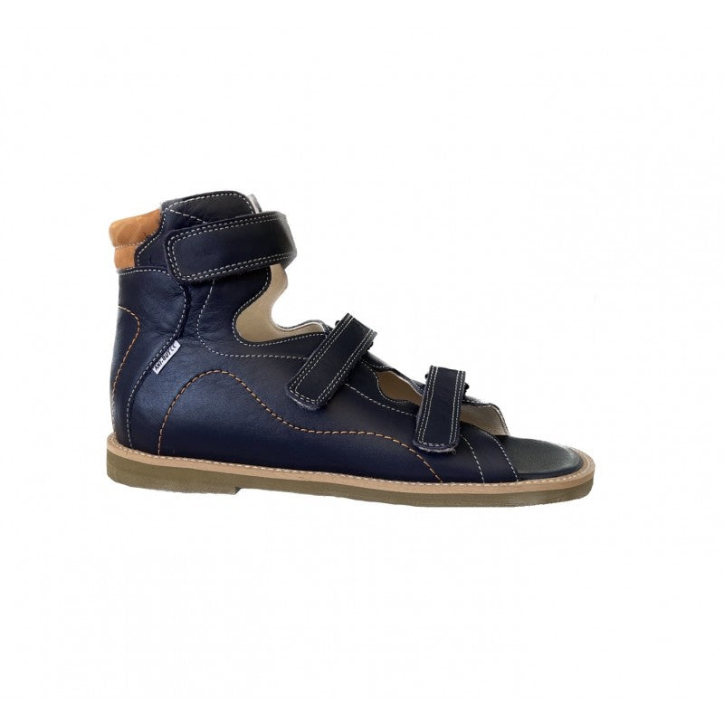 Ani But - WITH A RIGID HEEL WITH VELCRO STRAPS AND THOMAS HEEL - NAVY/ORANGE 244/Granat