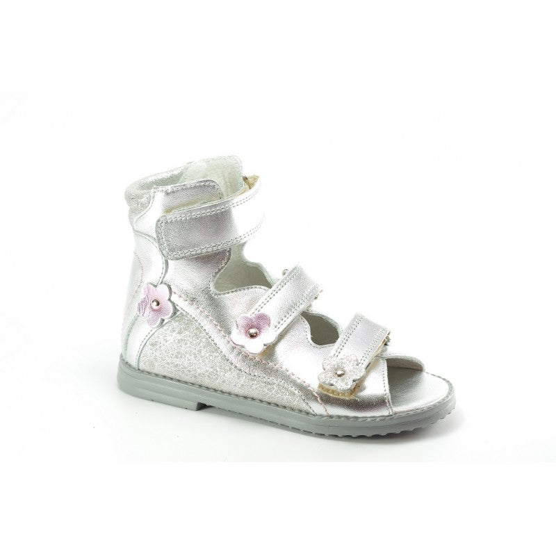 Ani But - WITH A RIGID HEEL WITH VELCRO STRAPS AND THOMAS HEEL - Silver Glitter 244 (Srebro)