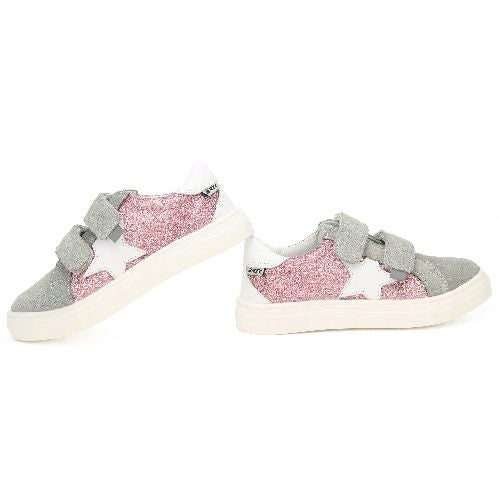 Bartek girls leather sneakers/ white/grey/pink 18327001_3388.jpg