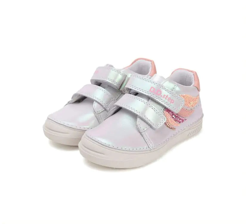 D.D.step girls leather shoes Silver(S040-51390M)