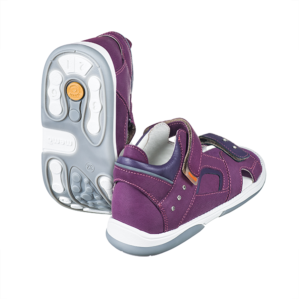 Memo girls Toddlers + Junior, leather sandals /diagnostic sole /colour Purple - Pink, Capri 3NA