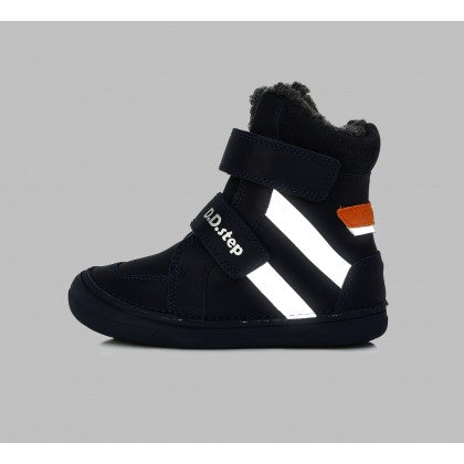 D.D.step boys leather /warm lining boots with wool /Royal Blue W078-382BL