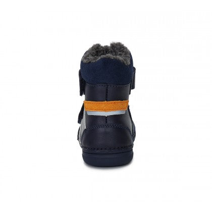 D.D.step boys leather /warm lining boots with wool /Royal Blue W078-382BL