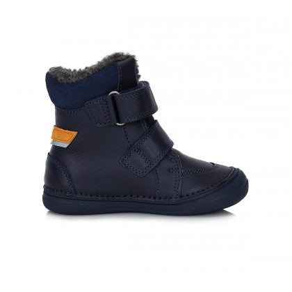 D.D.step boys leather /warm lining boots with wool /Royal Blue W078-382BL