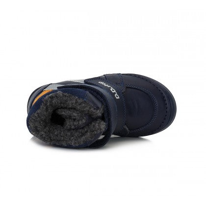 D.D.step boys leather /warm lining boots with wool /Royal Blue W078-382BL