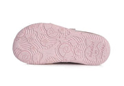 D.D.step girls barefoot leather shoes /Metallic Pink S073-395AM /HEART DETAILS