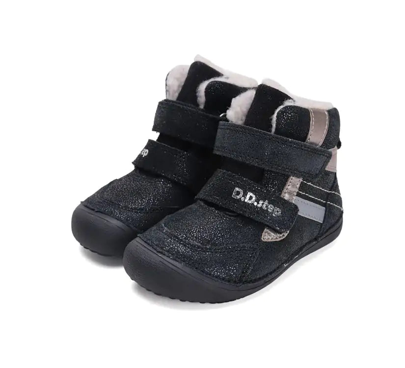 D.D.step girls barefoot leather boots/ warm lining/ water repellent /Autumn- Winter/W063-42254BL Black