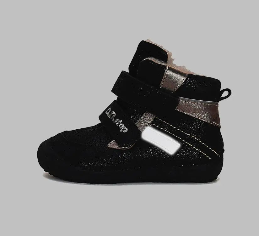 D.D.step girls barefoot leather boots/ warm lining/ water repellent /Autumn- Winter/W063-42254BL Black