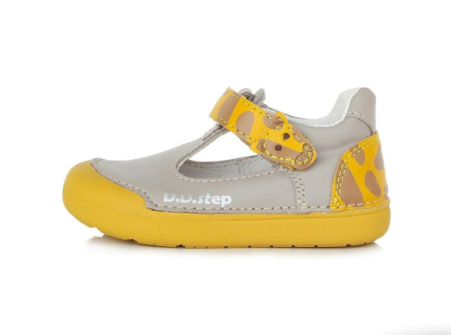 D.D.step Boys leather sandals in grey/yellow H66-370A_333.jpg