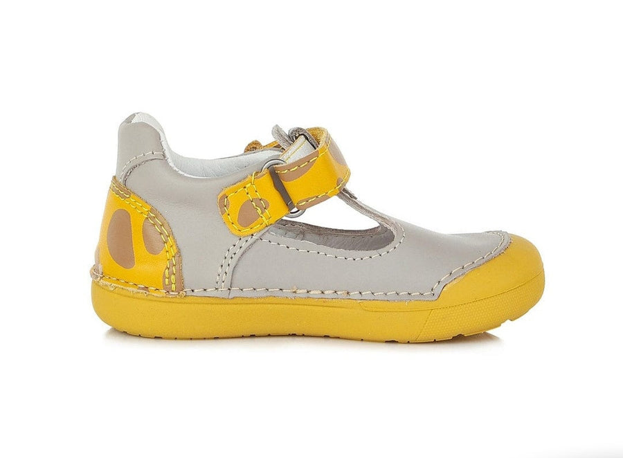 D.D.step Boys leather sandals in grey/yellow H66-370A_334.jpg