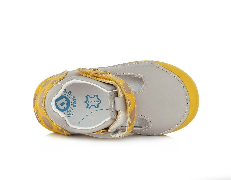 D.D.step Boys leather sandals in grey/yellow H66-370A_336.jpg