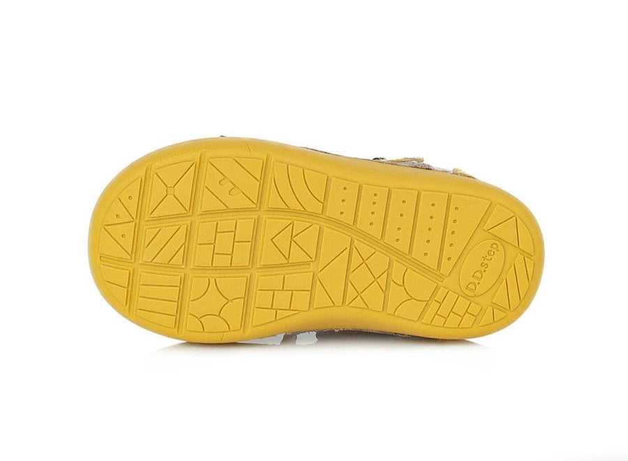 D.D.step Boys leather sandals in grey/yellow H66-370A_337.jpg