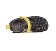 D.D.step boys barefoot/ first steps sandals canvas/ yellow print C077-41418B_3446.jpg