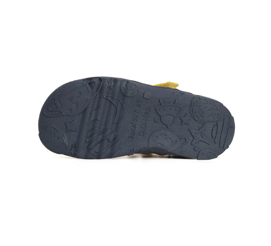 D.D.step boys barefoot/ first steps sandals canvas/ yellow print C077-41418B_3448.jpg